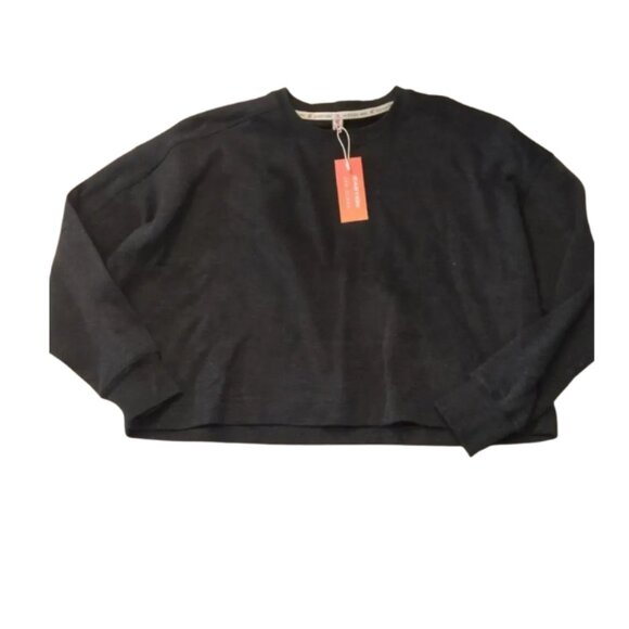 Easton x Jen Schro Womens Small Crop Crew Neck Charcoal Heather Sweatshirt XS - Picture 2 of 3